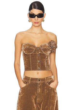 Strapless Bustier Top With Rosette GIUSEPPE DI MORABITO