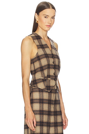 GIUSEPPE DI MORABITO Plaid Top in Beige