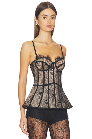 GIUSEPPE DI MORABITO Bustier Top in Black. Size IT 36. Also