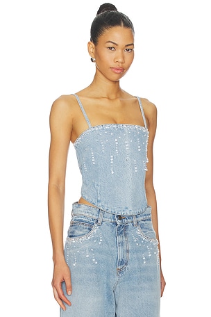 GIUSEPPE DI MORABITO Denim Top in Blue