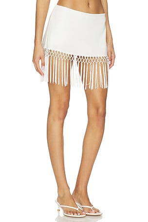 Geel x REVOLVE Aria Tassel Skirt in White