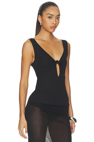 Geel Roman Top in Black