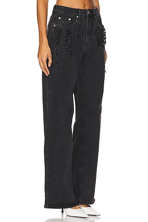 Gestuz Similina High Waisted Wide Jeans in Black