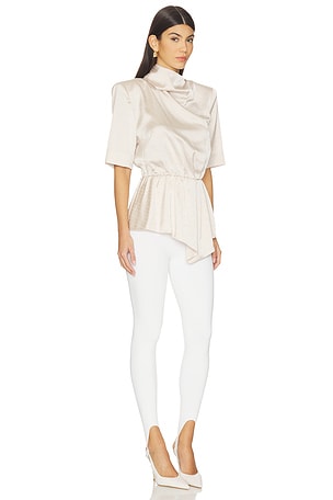 Gestuz X Barbie Teressa Short Sleeve Blouse in Light Grey