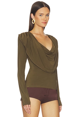 Gestuz laily long sleeve top en color verde