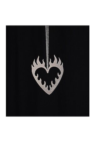 Garden Glory Flaming Heart Ornament in Metallic Silver