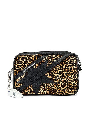Golden Goose Pony Hair Star Bag in Black & Brown Leopard