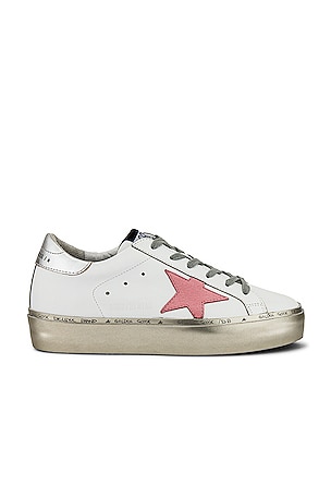 Golden Goose Hi Star Sneaker in White, Gold, Pink Pastel