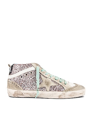 golden goose pink glitter mid star