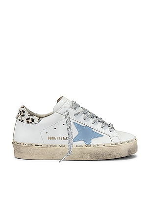 Golden Goose Hi Star Sneaker in White, Powder Blue, White Golden Goose Hi Star Sneaker in White, Powder Blue, White