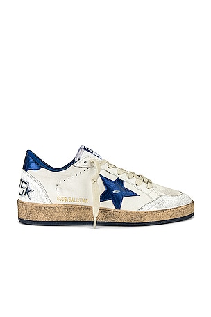 【関税&送料込】Golden  Sneaker Ball Star White Blue Ic Golden Goose Ball Star Sneaker in White & Bluette | REVOLVE