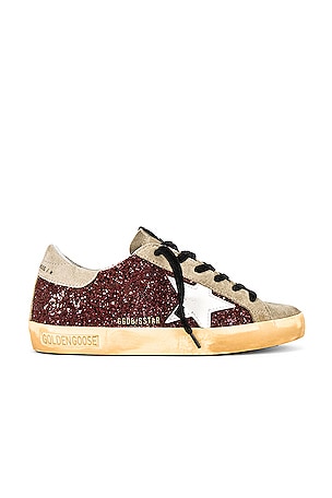 Golden Goose SNEAKERS SUPER STAR en Bordeaux Taupe White REVOLVE