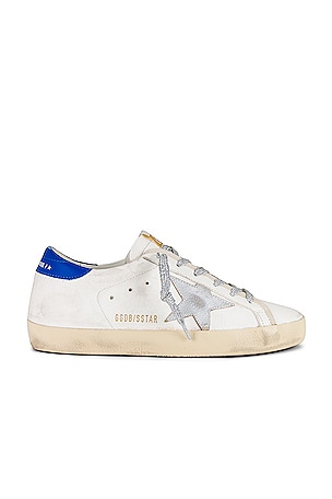 Golden Goose Super-Star Sneaker in White, Ice, Powder Blue 