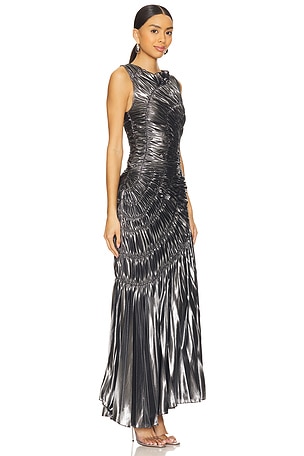 Georgia Hardinge Fossil Metallic Dress in Metallic Silver