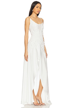 Georgia Hardinge The Eclipse Floorlength Dress in White. Size UK 8 / US S. Also