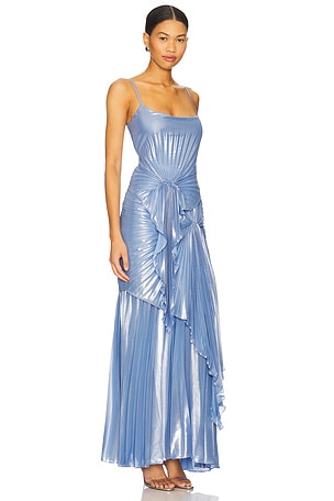 Georgia Hardinge The Torrent Floorlength Metallic Dress in Blue