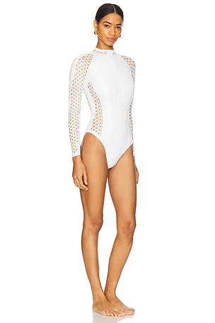 GIGI C Nicole Surfsuit One Piece in White