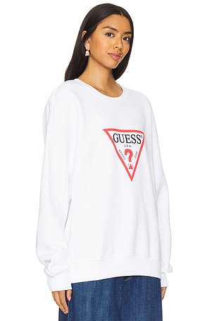 Guess Jeans Iconic Triangle Sweatshirt in White