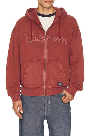 Chain Stitch Zip Up Hoodie Guess Jeans