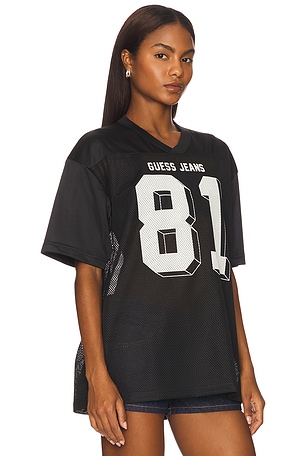 Guess Jeans Mesh Tee in Black