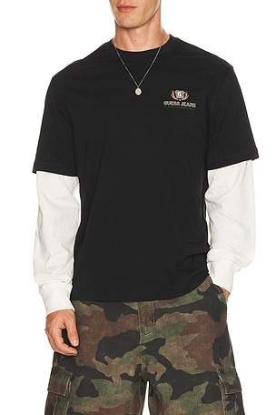 Regular Fit Double Layer Tee Guess Jeans