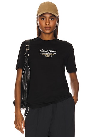 Short Sleeve Slim Script Tee Guess Jeans