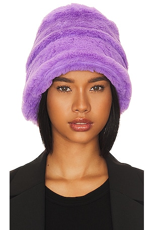 Gladys Tamez Millinery Faux Fur Bucket Hat in Purple | REVOLVE