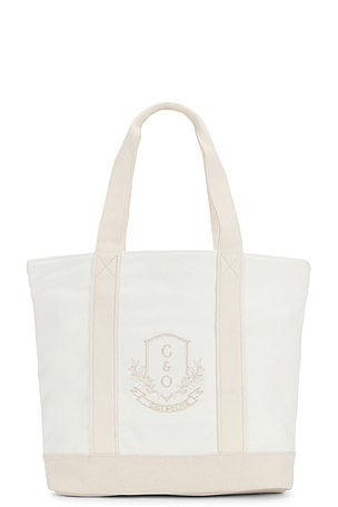 Gigi & Olive Bridal Canvas Tote Bag in Cream