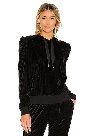 Generation Love Lenny Velour Hoodie in Black REVOLVE