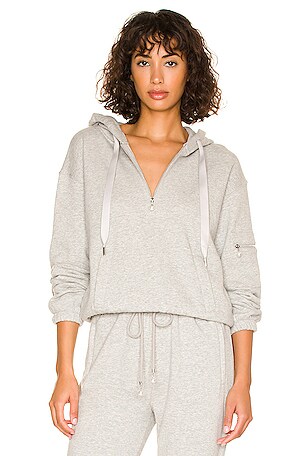 Generation Love Jackie Pearl Zipper Sweatshirt in Heather Grey