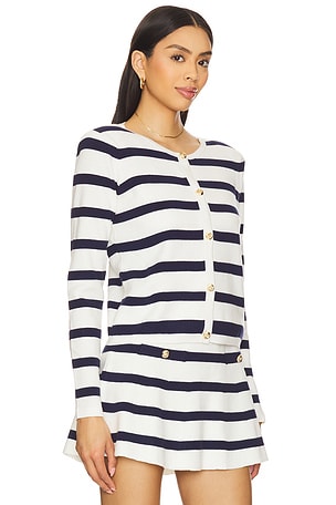 Generation Love Logan Cardigan in Navy,White