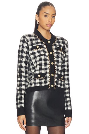 Generation Love Selma Houndstooth Cardigan in Black,White