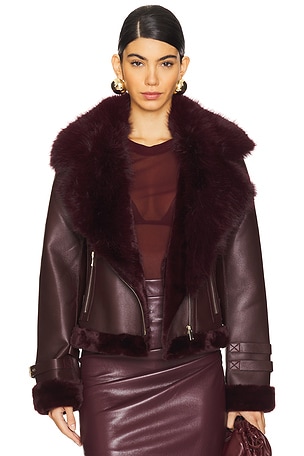 Dion Faux Fur Moto Jacket Generation Love