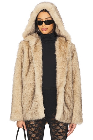 Della Faux Fur Hood Jacket Generation Love