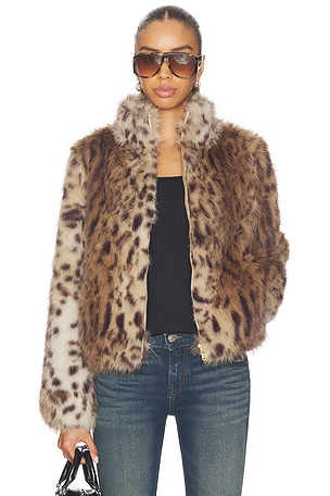 Jamie Leopard Faux Fur Jacket Generation Love