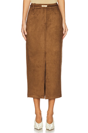 Medina Belted Faux Suede Skirt Generation Love