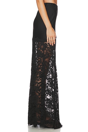 Generation Love Perrine Lace Combo Satin Skirt in Black