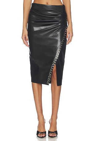 Regina Studded Vegan Leather Skirt Generation Love