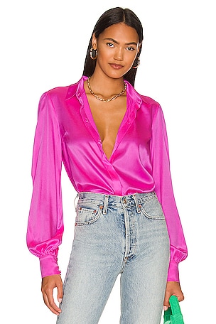 Generation Love Maxwell Blouse in Bright Pink | REVOLVE