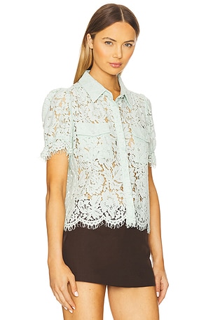 Generation Love Mina Lace Shirt in Sage