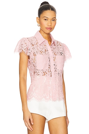 Generation Love Francesca Lace Shirt in Pink