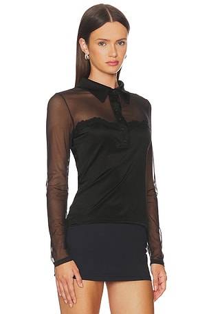 Generation Love Brio Mesh Top in Black