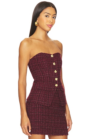 Generation Love Quinn Tweed Vestier in Burgundy