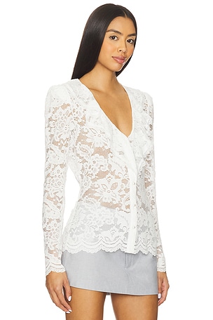 Generation Love Corsa Lace Top in White