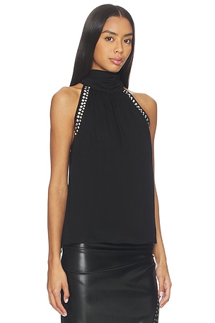 Generation Love Brenna Studded Halter Blouse in Black