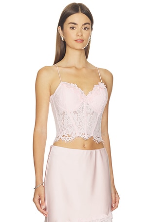 Generation Love Miami Lace Bustier in Pink. Size XS. Also