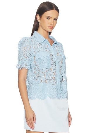 Generation Love Mina Lace Shirt in Blue