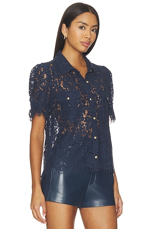 Generation Love Mikaelle Lace Shirt in Blue