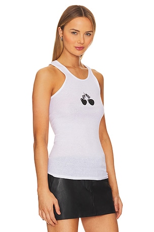 Gothicmochas Cherry Bomb Tank in White. Size XL/1X. Also