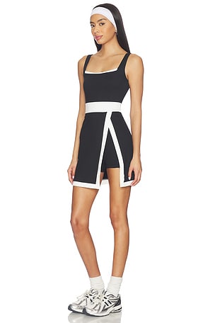 Gold Hinge Lined Active Dress in Black,White